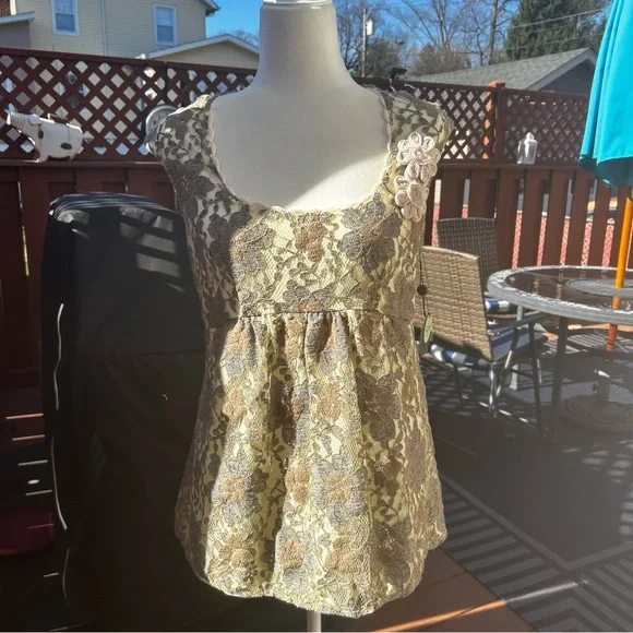 Eva Franco babydoll sexy lacey top Y2k vampire Diaries women’s size medium NEW - Picture 12 of 16